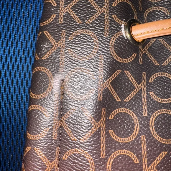 Calvin Klein monogram bucket bag *** Needs some love!! Look at pics!!!! REHAB - Picture 10 of 15